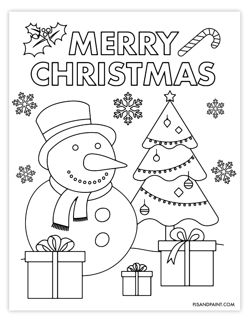 Free printable christmas coloring page for kids