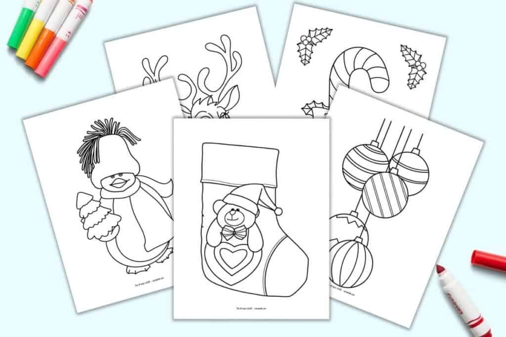 Easy christmas coloring pages