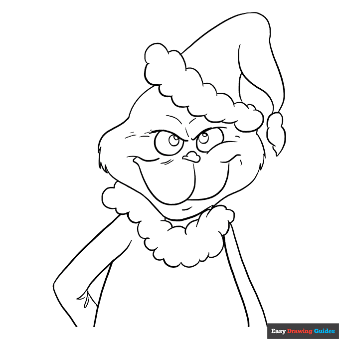 The grinch coloring page easy drawing guides