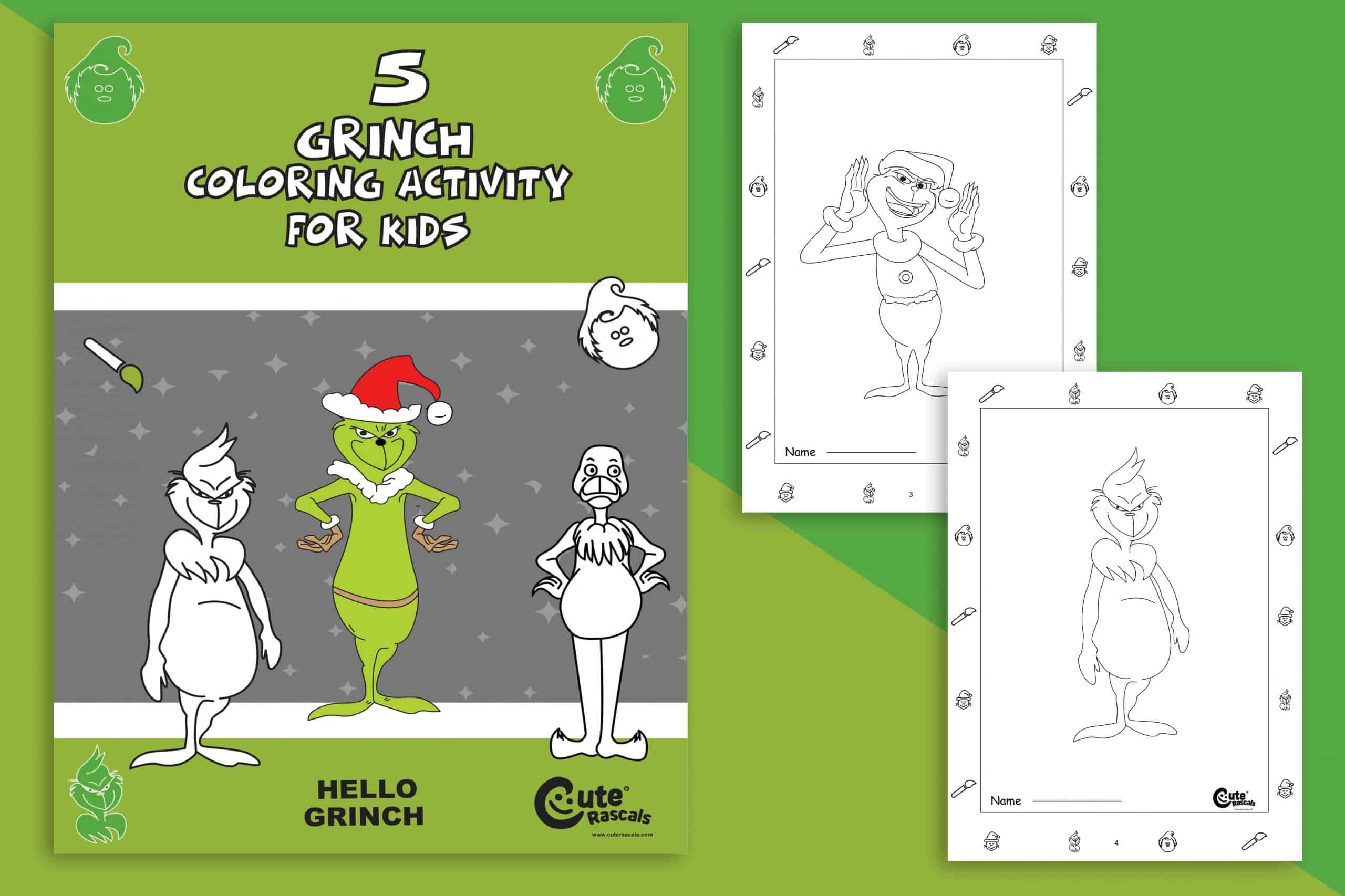 Grinch coloring pages fun christmas coloring pages for kids holidays