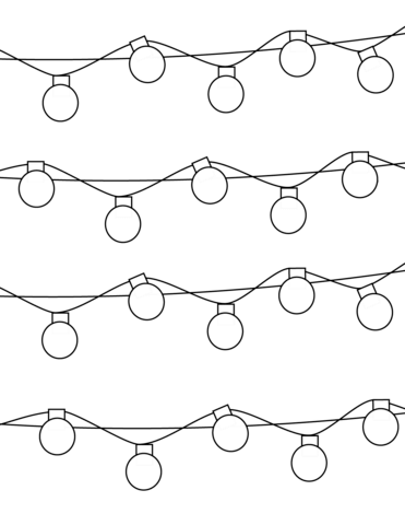 Christmas lights coloring page free printable coloring pages