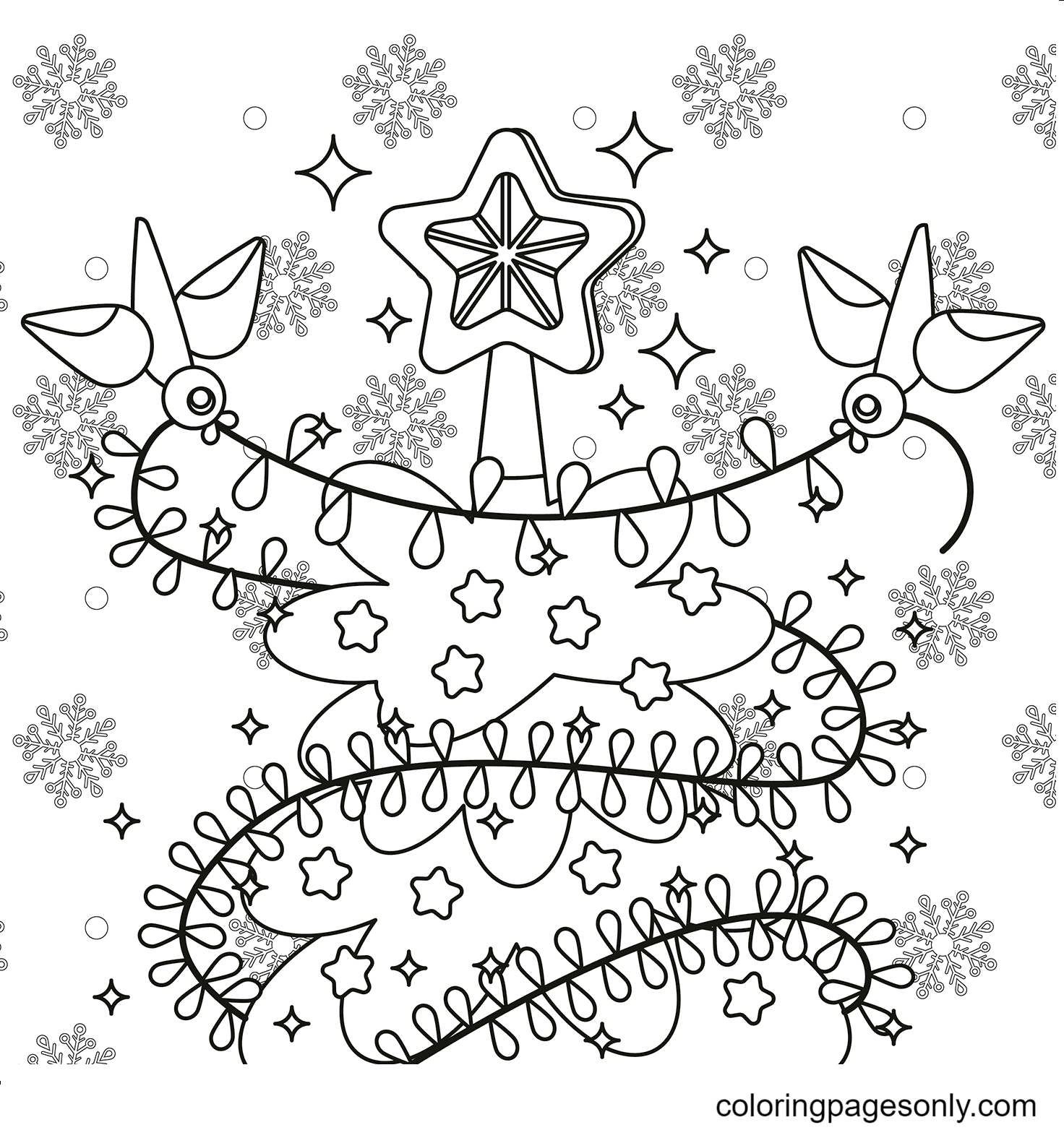 Christmas lights coloring pages printable for free download