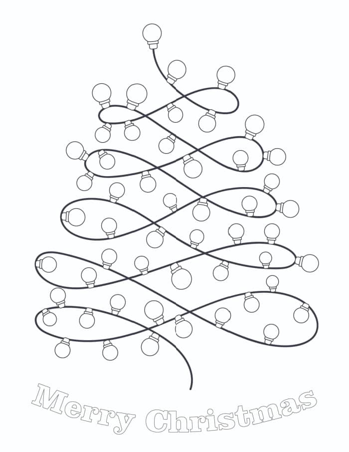 Free printable christmas lights coloring pages