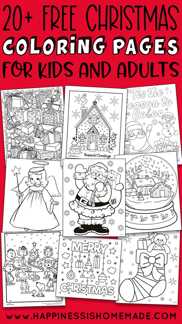 Free christmas coloring pages for adults and kids
