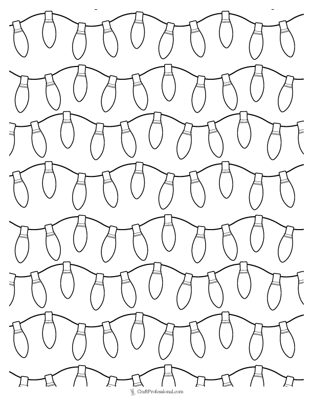 Christmas lights coloring pages