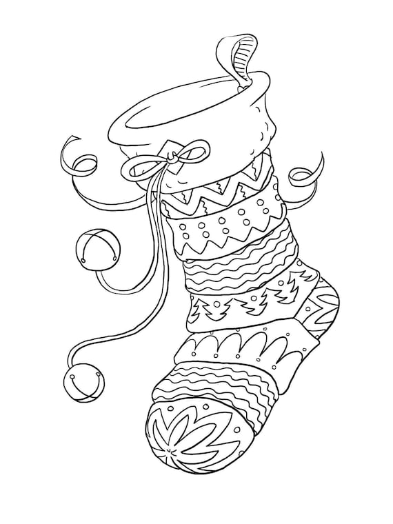 Holiday coloring pages printable coloring pages holiday party activity kids coloring pages holiday stocking coloring page festive