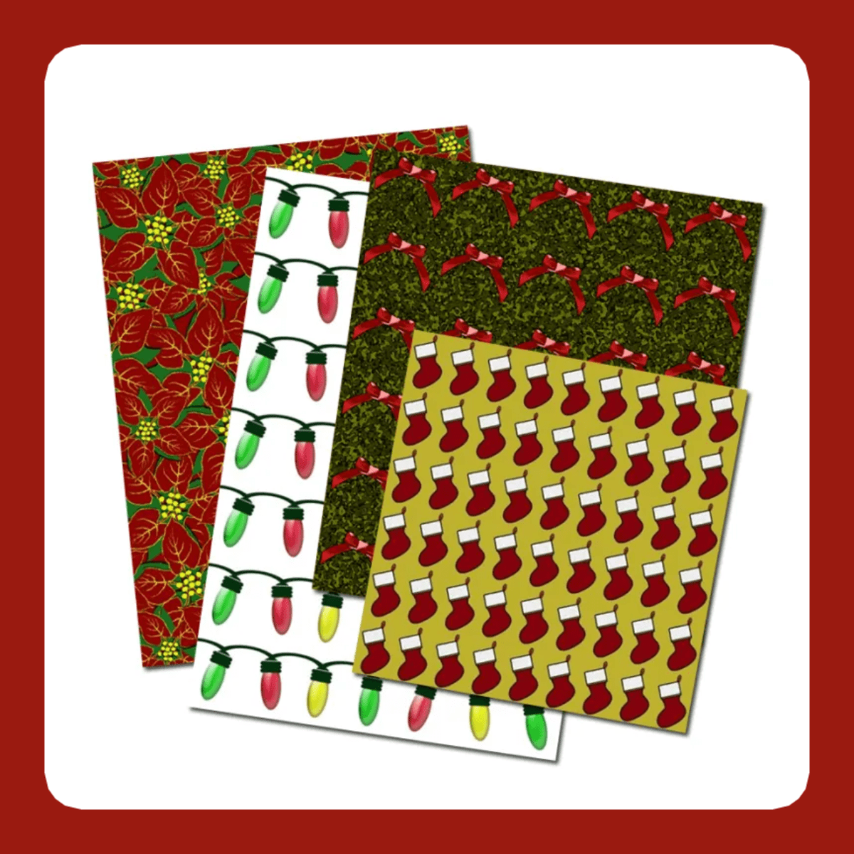 Printable christmas scrapbook paper patterns frames