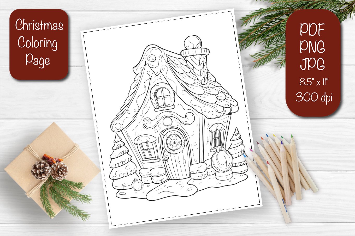 Christmas coloring pages kids printable coloring sheet