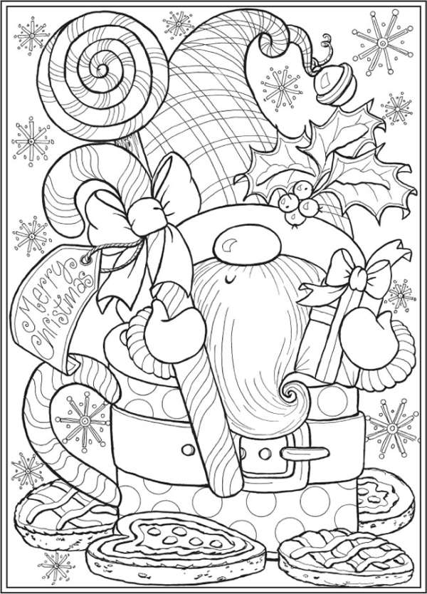 Free christmas gnomes coloring pages â