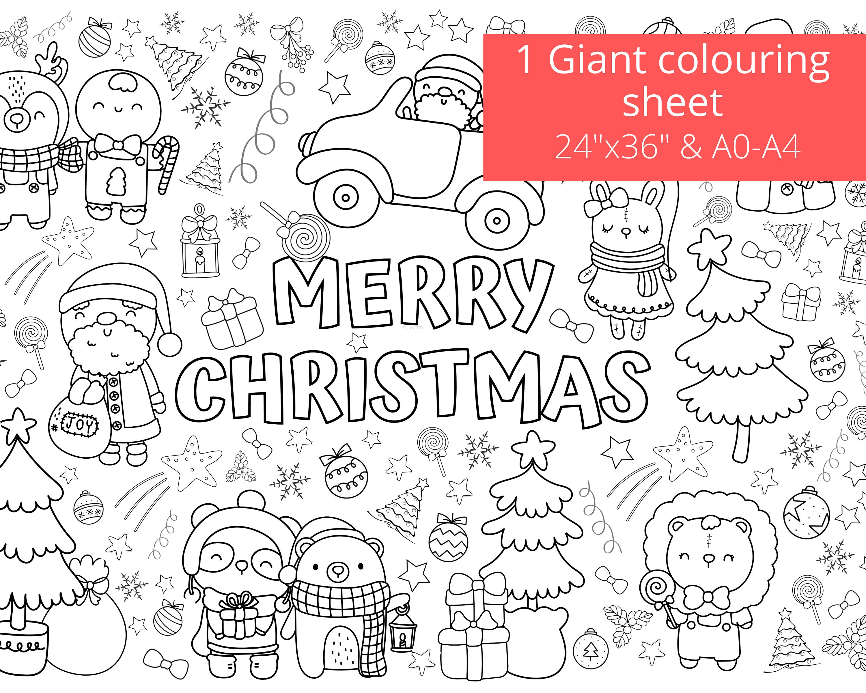 Kid giant christmas coloring page christmas colouring sheet merry christmas coloring page printable instant download a