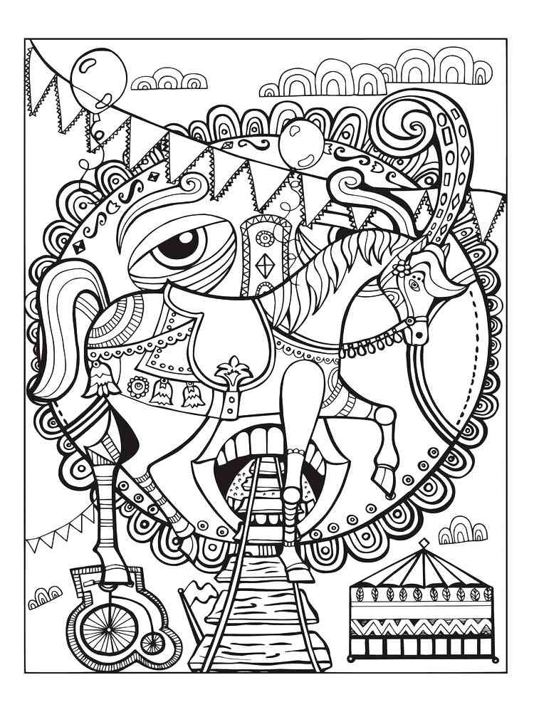 Circus coloring pages for adults