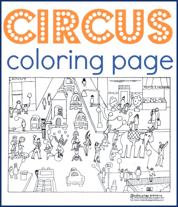 Circus coloring page free printable for kids