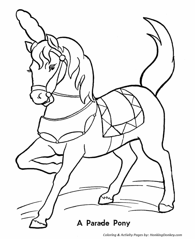 Circus parade pony coloring pages printable performing circus horses coloring page and kids activity sheet