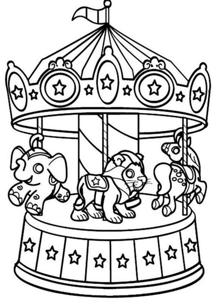 Free easy to print circus coloring pages