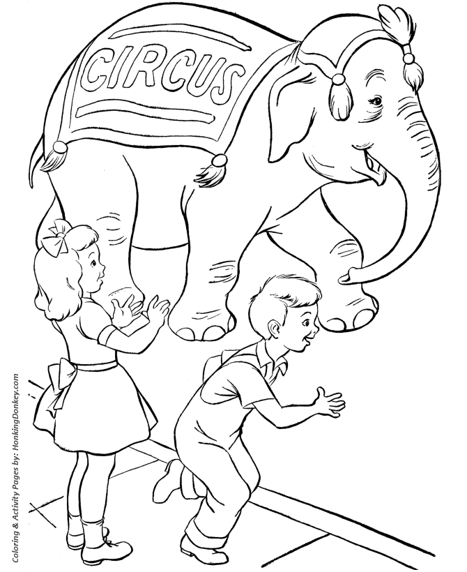 Circus elephant coloring pages printable performing circus animal coloring page and kids activity sheet