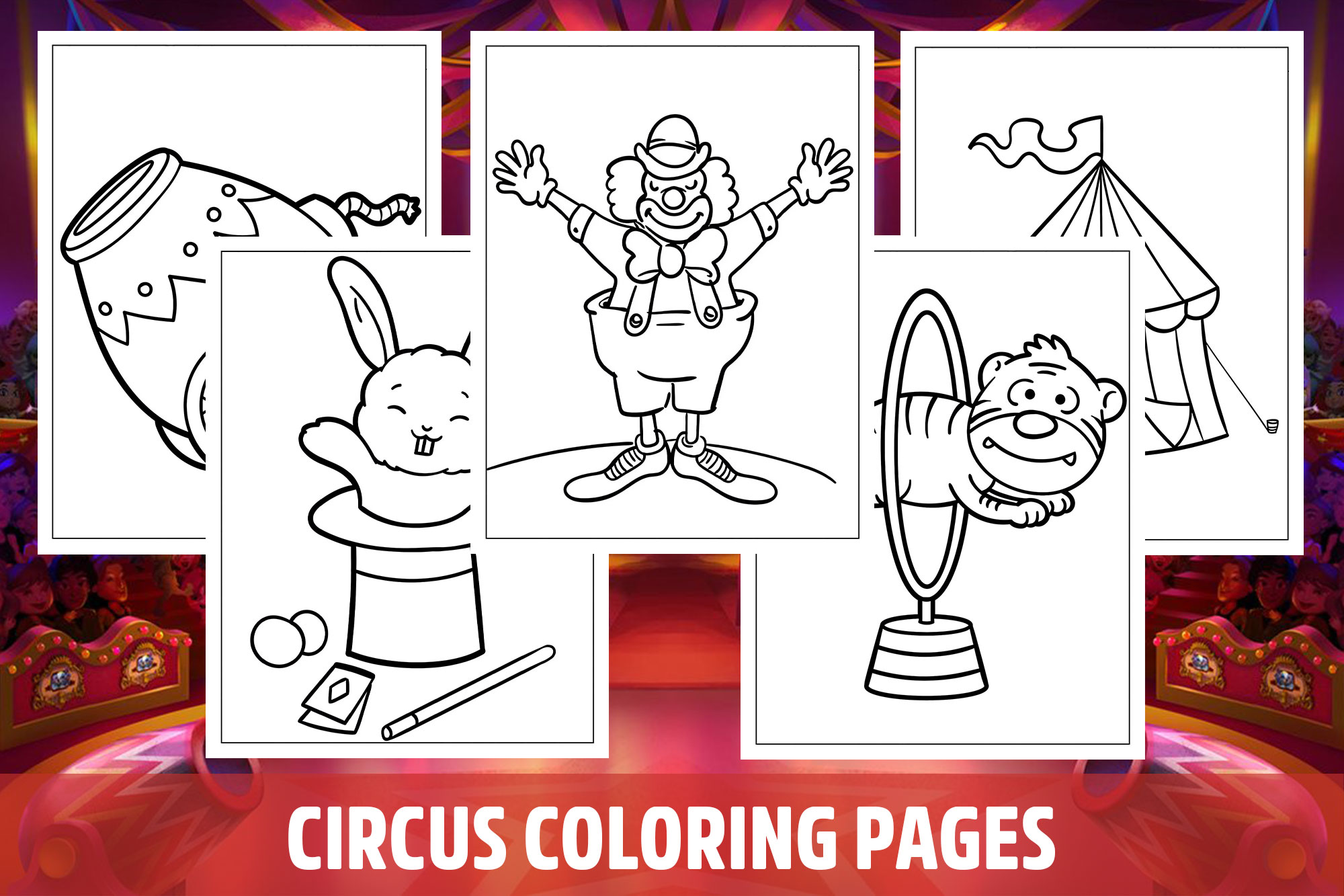 Circus coloring pages for kids girls boys teens birthday school activity made by teachers