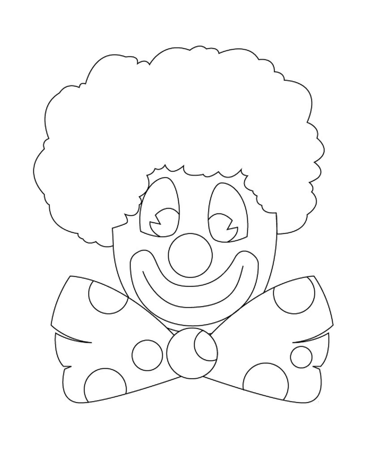 Basic clown face coloring page