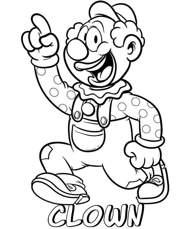 Clown coloring page for kids
