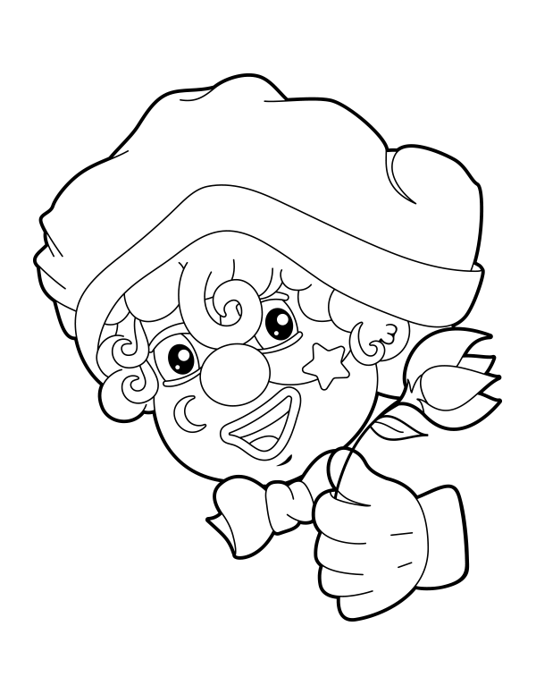 Printable clown face coloring page