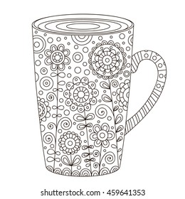 Thousand coffee cup coloring page royalty