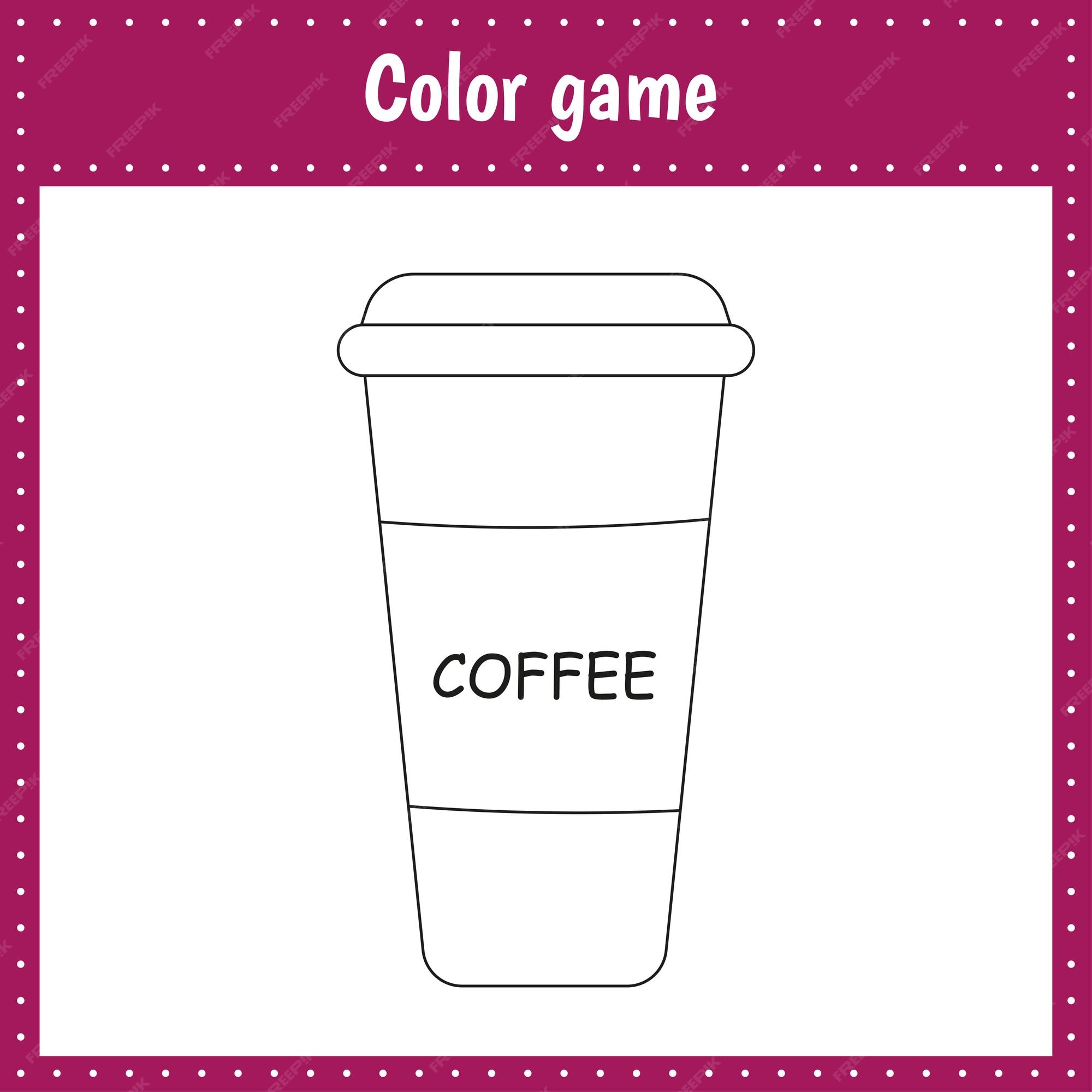 Premium vector coloring page of a coffee for kids education and activity vector black and white illustration on white background