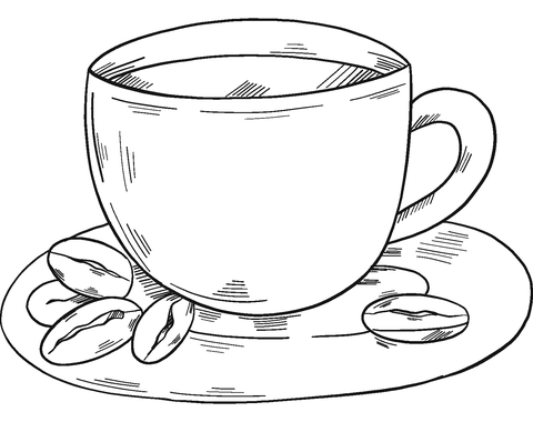 Cup of coffee coloring page free printable coloring pages