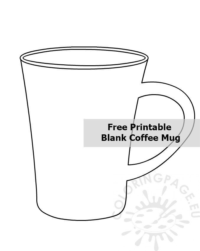 Blank coffee mug template printable coloring page