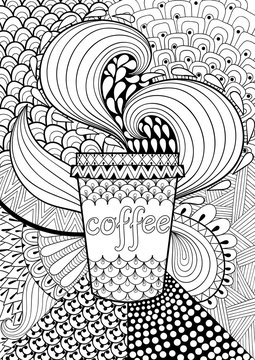 Coffee coloring page images â browse photos vectors and video