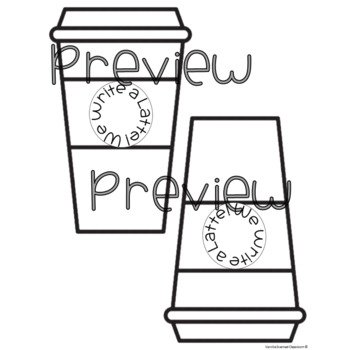 Starbucks coffee cups writing template by vanilla scented classroom