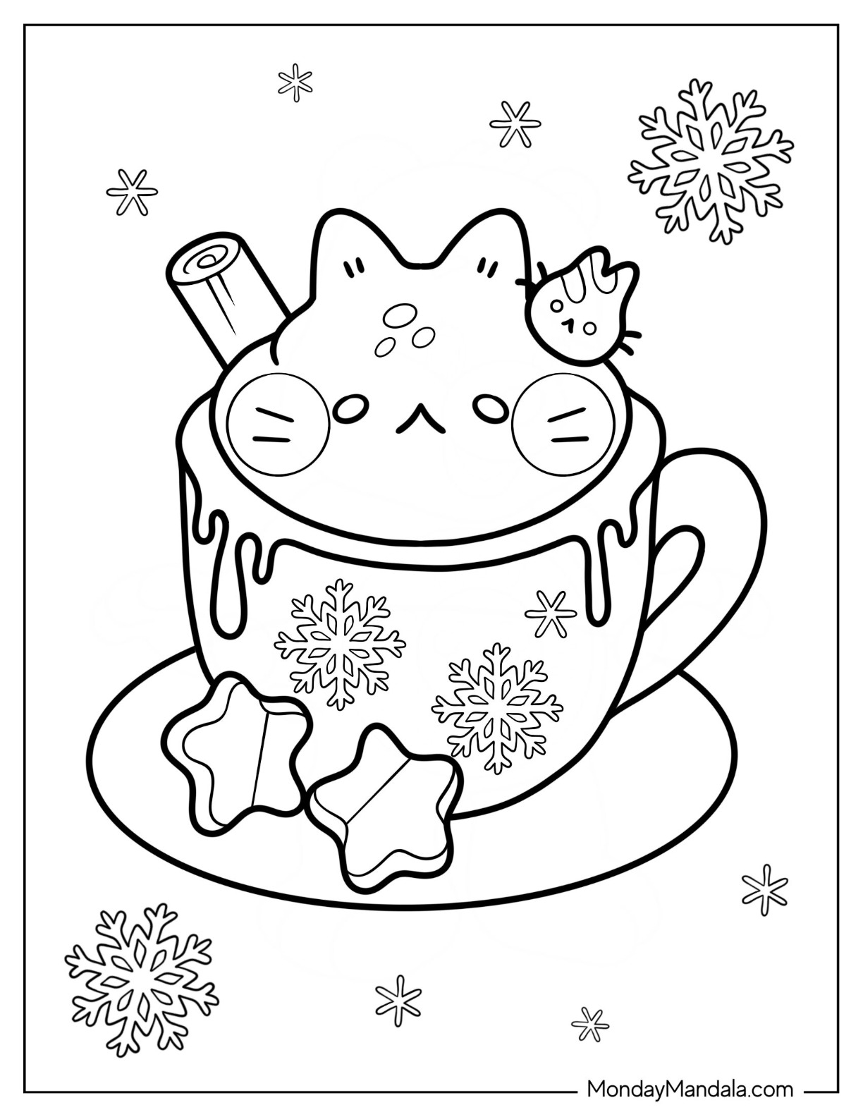 Hot chocolate coloring pages free pdf printables