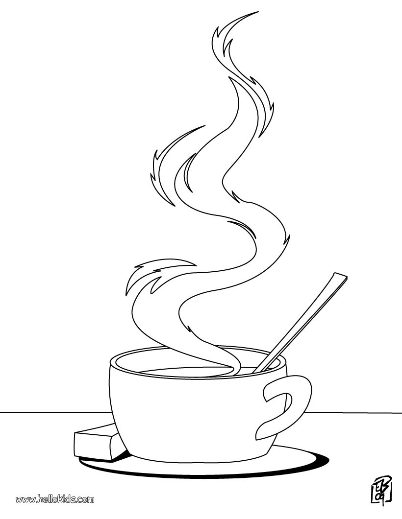 Cup of tea coloring pages