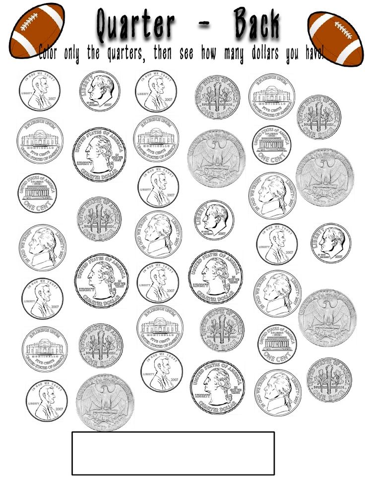Coin coloring pages kindergarten worksheets money math kindergarten money worksheets