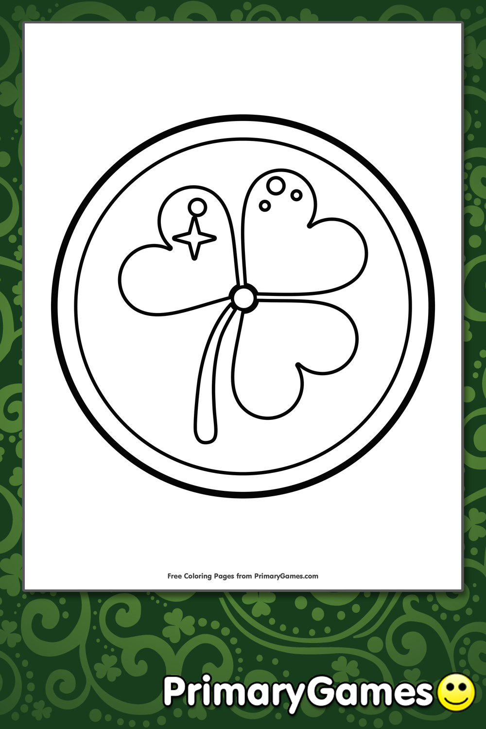 Shamrock gold coin coloring page â free printable pdf from