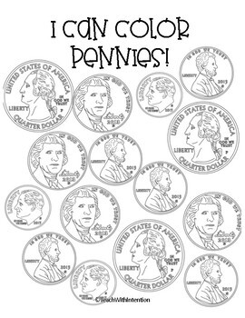 I can color coins simple coloring pages by teach with intention