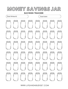 Free printable savings tracker coloring pages