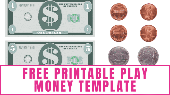 Free printable play money template