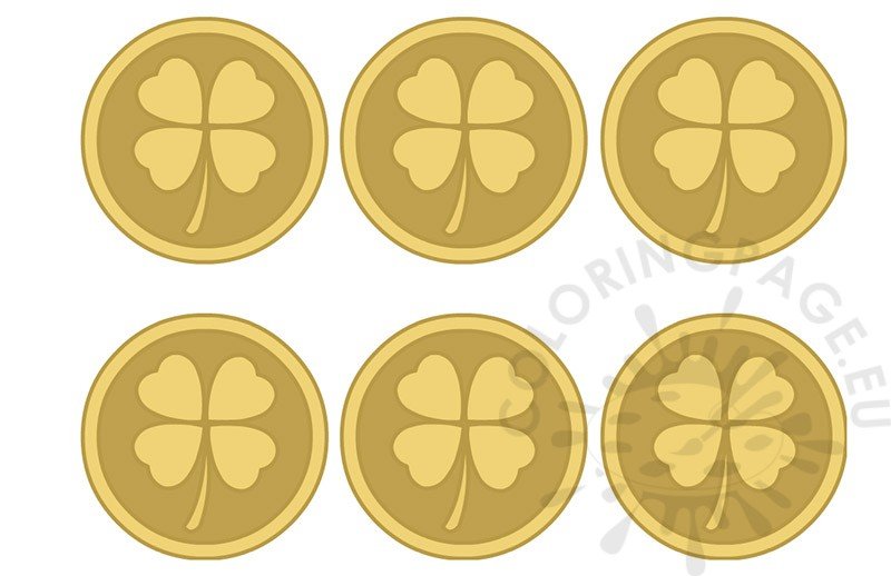 St patricks day gold coin coloring page