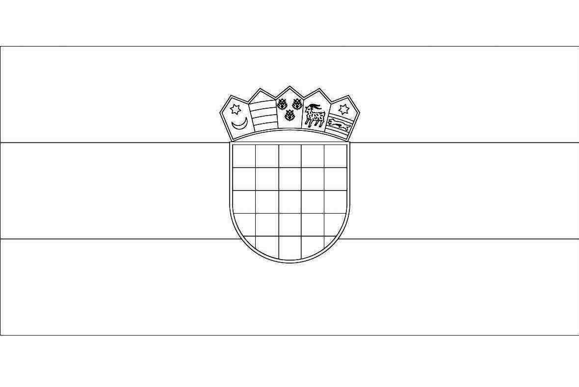 Drawing of croatia flag coloring page