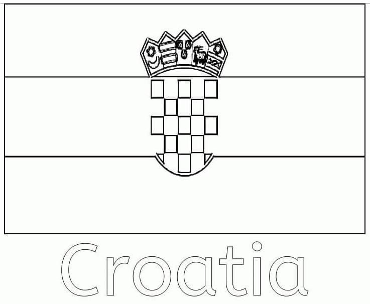 Croatias flag coloring page