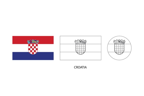 Hundred croatian flag on black background royalty
