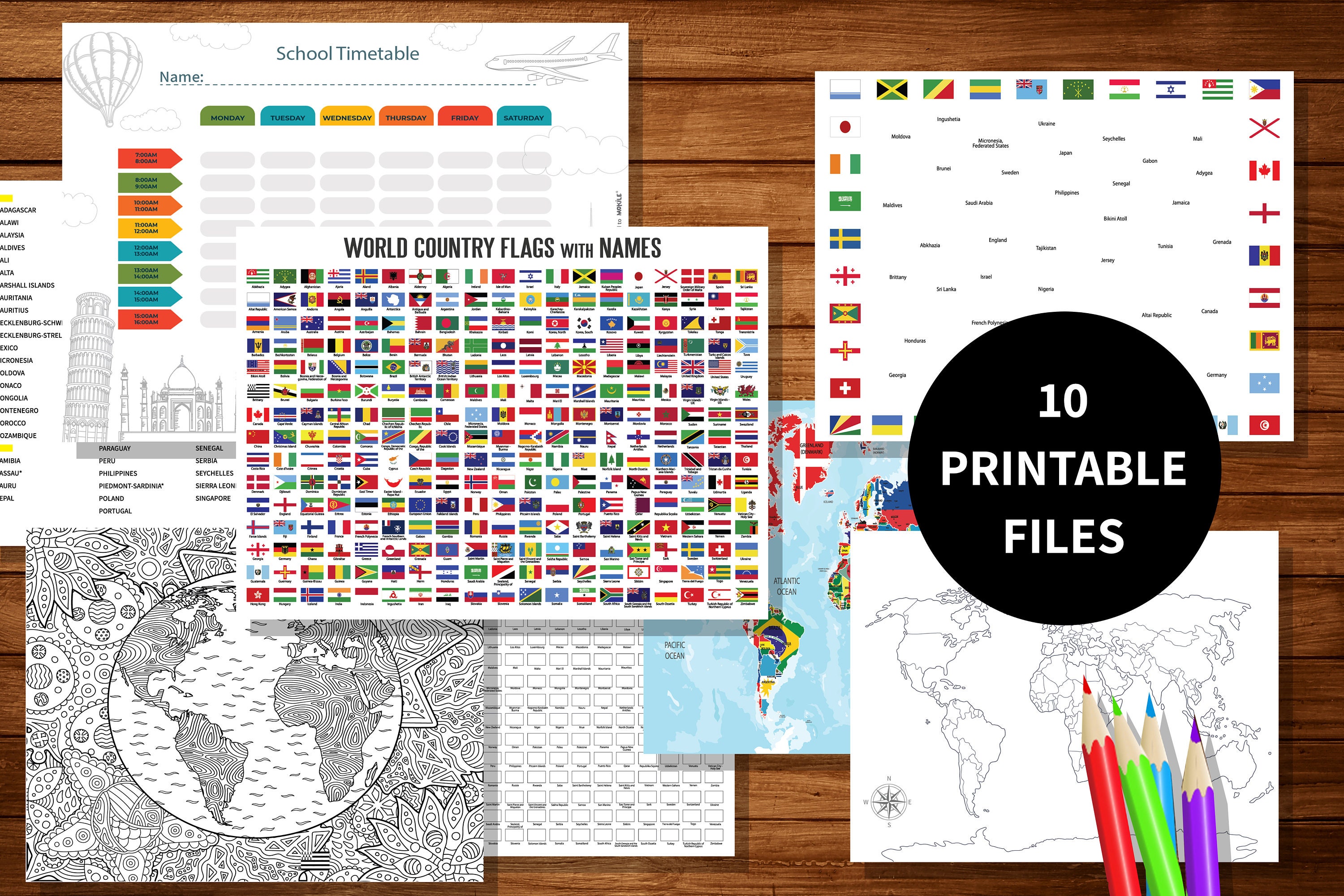 Flags of the world country flags printableactivities for kidseducational games flags coloring page home schooling