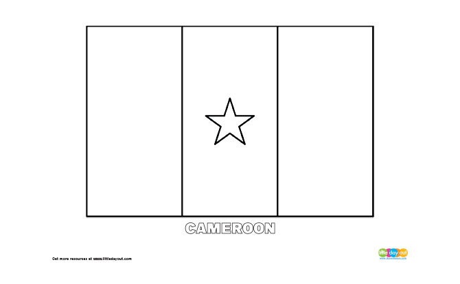 Free cameroon flag colouring page