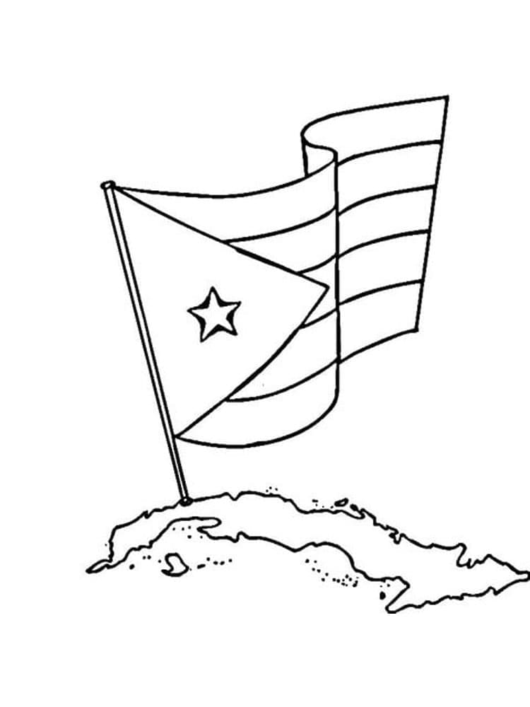 National flag of cuba coloring page