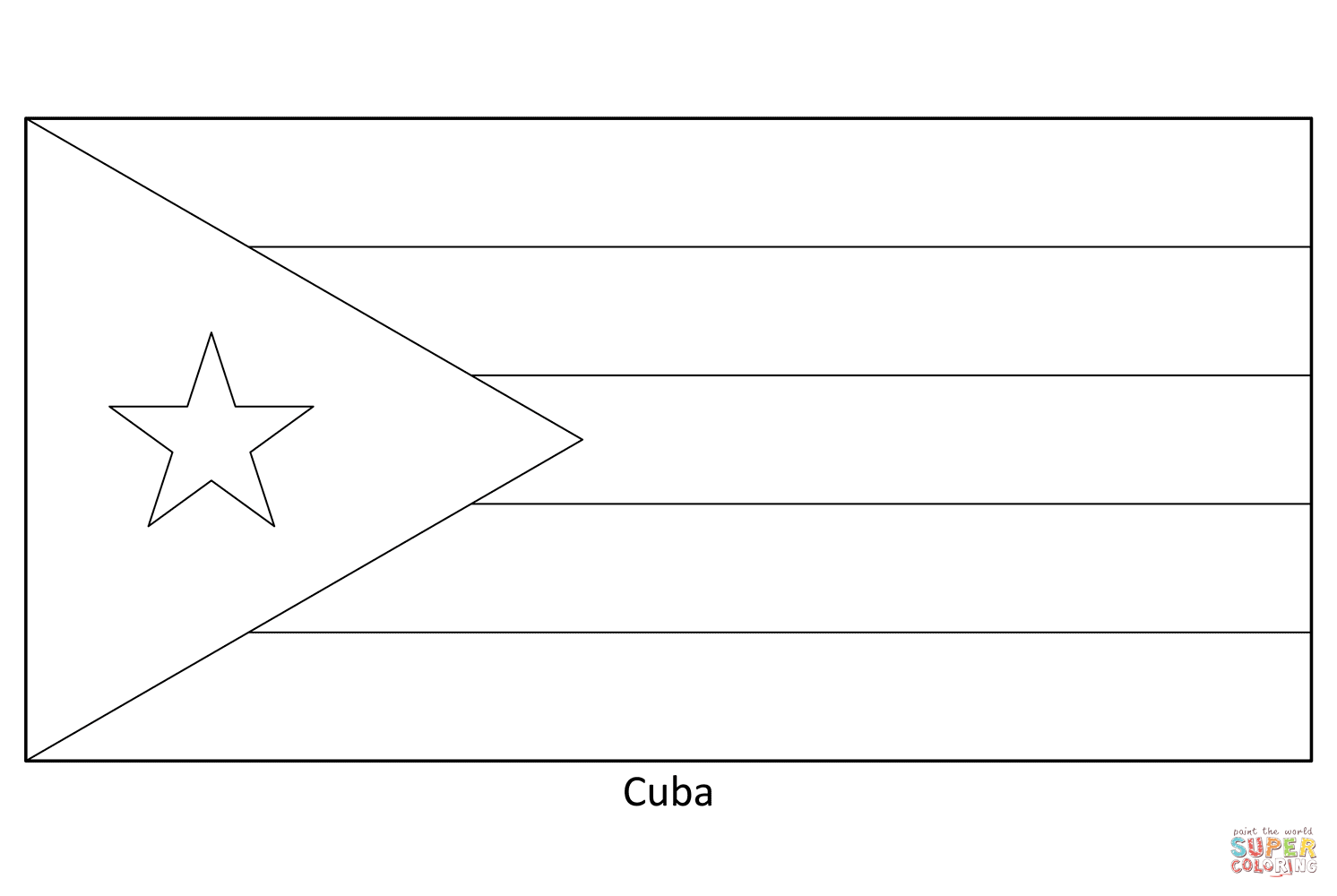 Flag of cuba coloring page free printable coloring pages