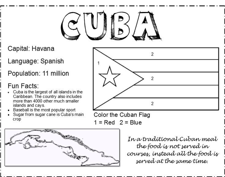Passport to flavor cuba flag coloring pages cuba cuba facts