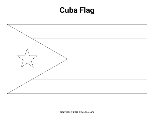 Free cuba flag coloring page