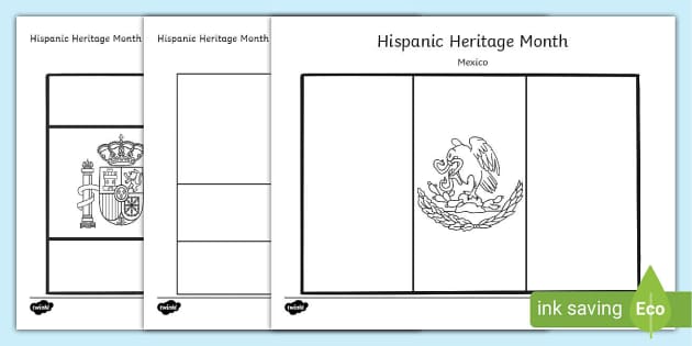 Hispanic heritage month flag coloring sheets lesson plan