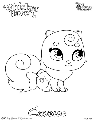 Printable coloring page featuring cuddles from disneys whisker haven â