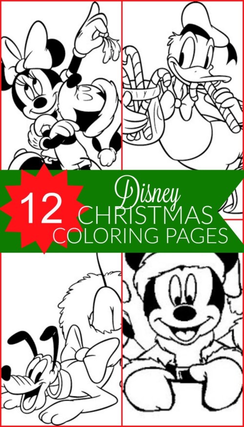 Free disney christmas printable loring pages for kids