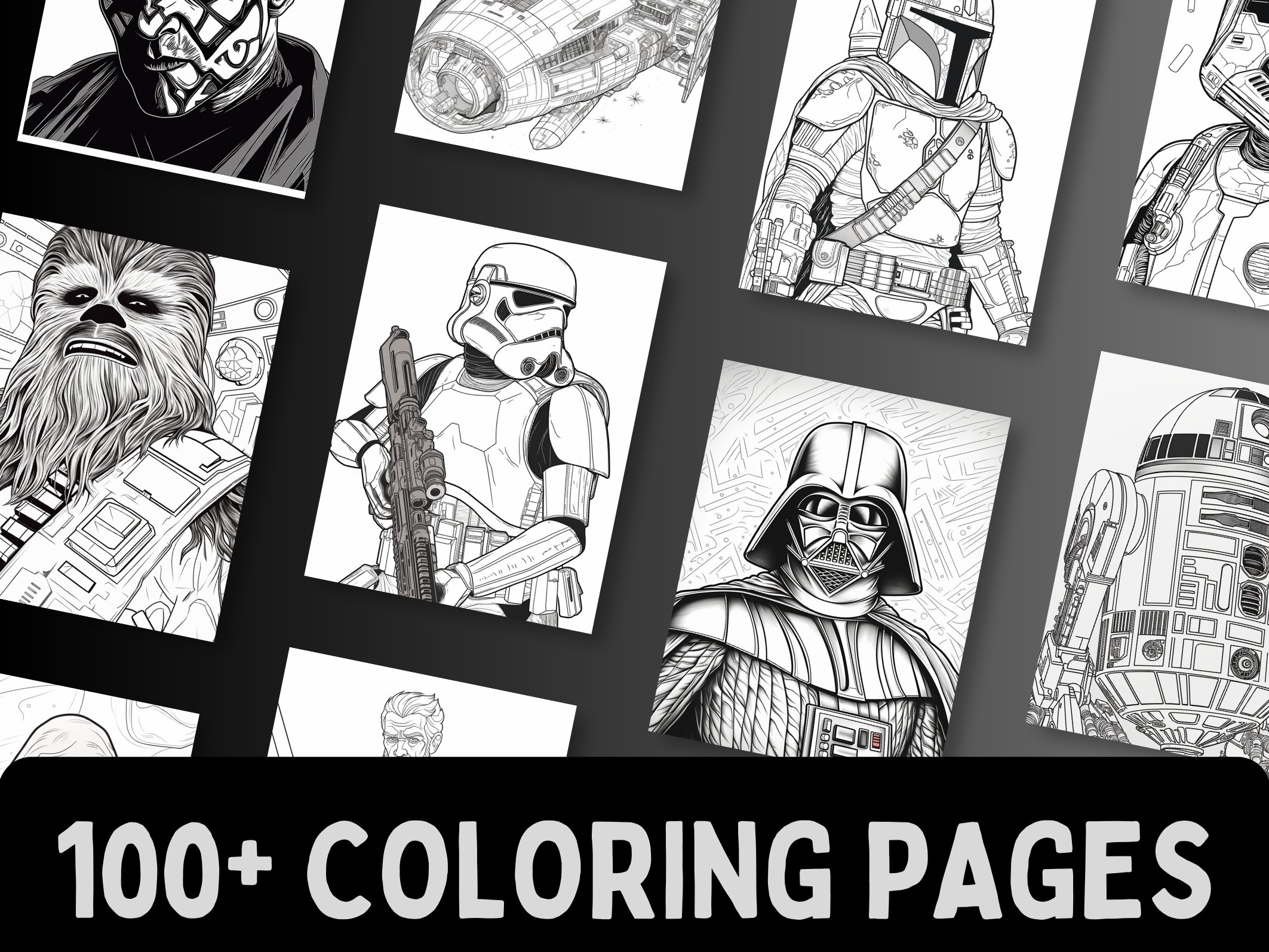 Star wars coloring pages star wars coloring book darth vader printable pdf pages kids coloring pages instant download